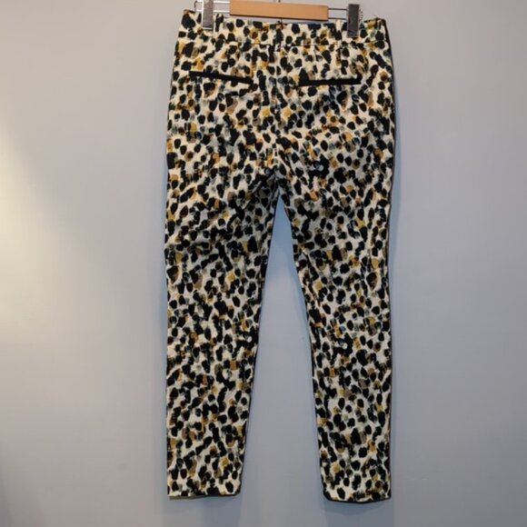 3/$20 Zara Abstract Leopard Print Trouser Pants Slim Cropped Ankle Taped Side - Picture 6 of 13